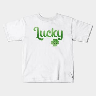 Lucky Irish with Cute 4 Leaf Clover Kids T-Shirt